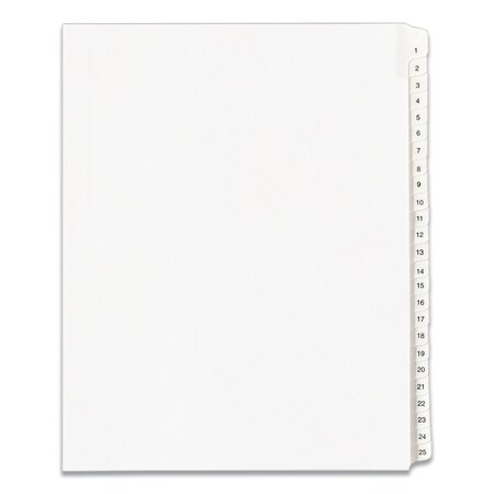 Avery Dennison Index Tab, Allstate 1-25, White, PK25 01701